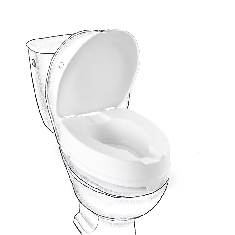 Toilet seat raiser with lid