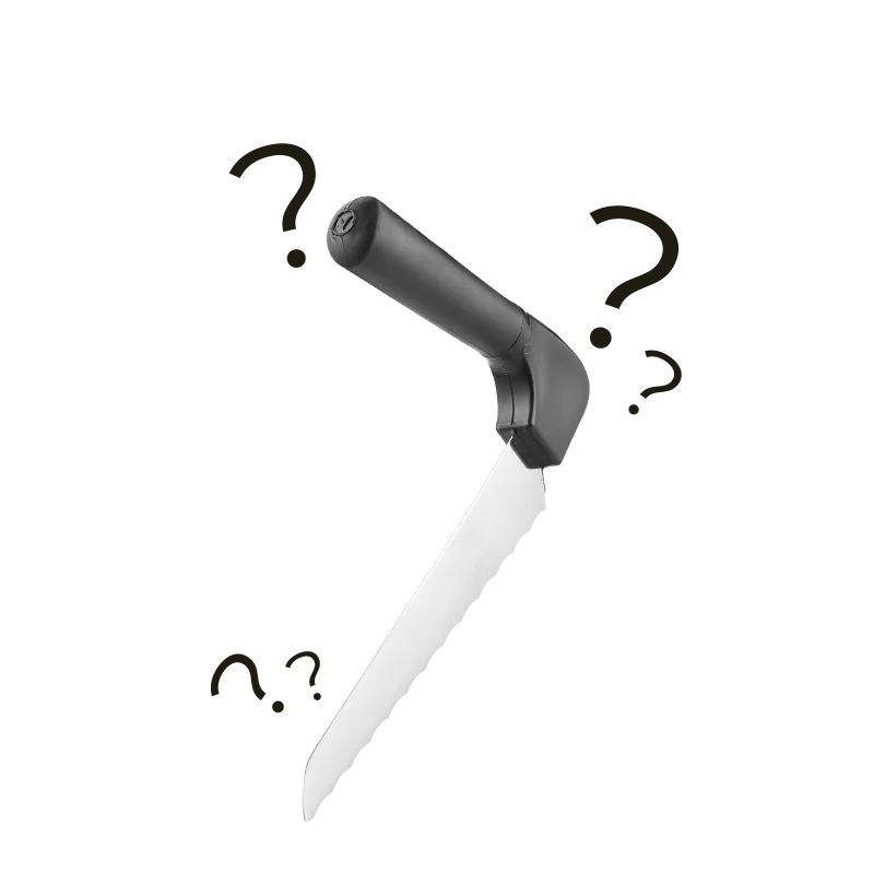sorgfältig aufbewahren VITILITY Brotmesser mit ergonomischem, abgewinkeltem Griff und rutschfestem Halt