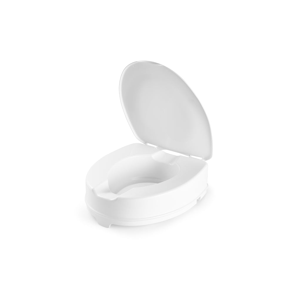 Toilet seat raiser with lid